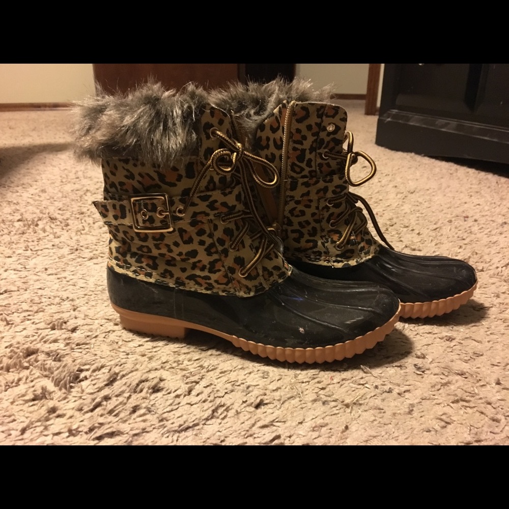 Leopard Duck Boots